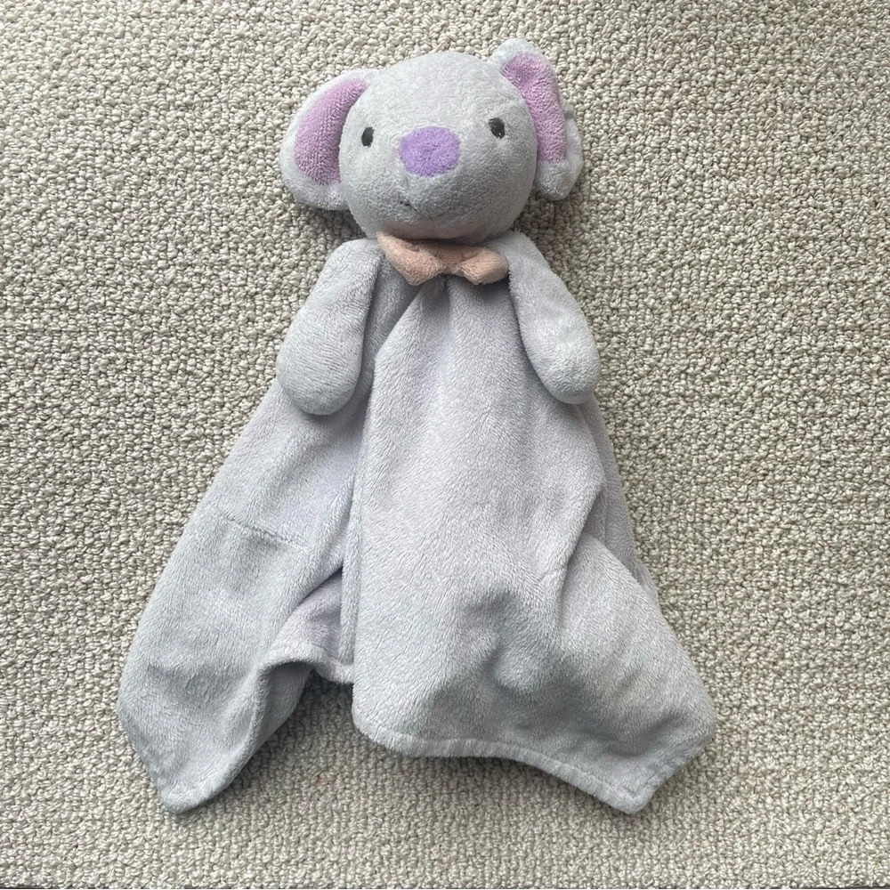 HB Hunny Bunny Mouse Lovey Plush Grey and Purple Blanket